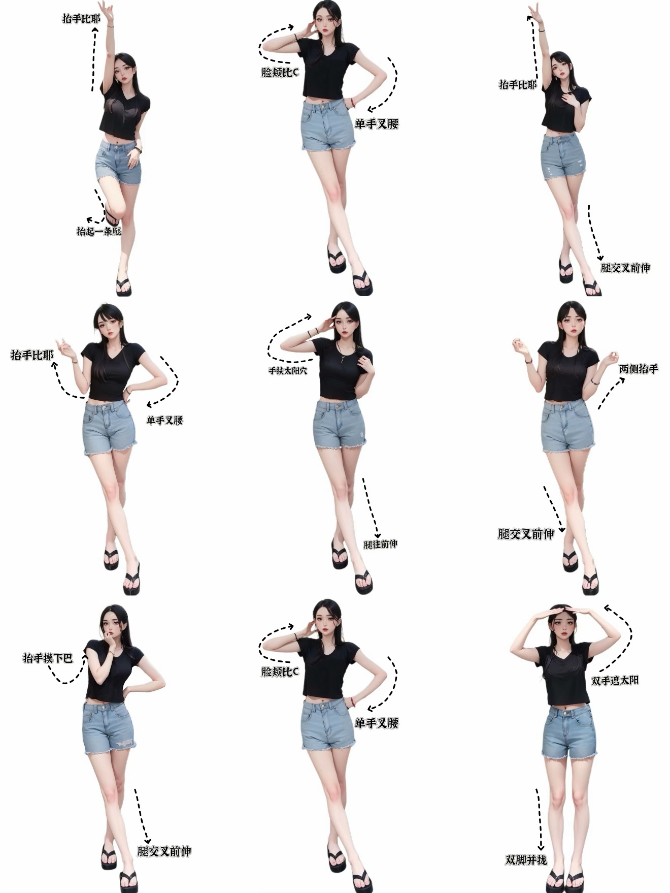 女生拍照常用摆拍姿势五
